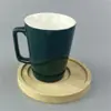 Juego de Taza y Platillo de Café de Cerámica Blanco Puro Hueso de China Juego de Café Venta Directa de Fábrica Taza de Café al por Mayor Logo Impreso