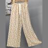 Pantalones de Pijama de Algodón Finos de Verano para Mujer con Estampado de Dibujos Animados, Pantalones de Pierna Ancha para Mujeres Embarazadas, Tallas Grandes, Adecuados para Usar Afuera, Pantalones Largos de Algodón, Exportación