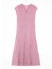 Vestido de Verão Plissado de Alta Qualidade Nova Chegada Moda Elegante plus size Saia Midi Solta Plissada com Decote em V