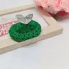 Chapéu de Palha de Lã Crochê Feito à Mão de 6cm, Mini Chapéu Multicolorido com Acessórios Bordados de Frutas, Novos Acessórios