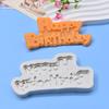 Molde de silicona para letrero de felicitaciones de cumpleaños, para hacer piruletas de caramelo, chocolate, decoración de tarjetas para pastel