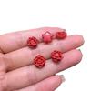 Arena roja de alto contenido natural capullo de flor pequeña accesorios pétalos de ciruela cuentas redondas orquídea crisantemo accesorios DIY cuentas cinabrio Chen al por mayor