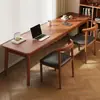 Escritorio de computadora de madera maciza, escritorio de pared simple para estudiantes, escritorio de estudio, escritorio de oficina, mesa larga para dormitorio en casa