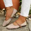 Zapatos retro Mary Jane europeos y americanos, zapatos planos bajos de estilo francés para mujer para todas las estaciones, zapatos de vestir individuales para mujer de diseño nicho de talla grande transfronterizos