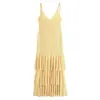 Comércio Exterior Transfronteiriço Moda Feminina de Verão Nova Vestido Longo Midi com Camadas Decorativas e Alças Decote V