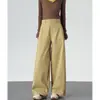 Pantalones Negros de Pierna Ancha Curvos para Mujer Otoño 2026 Nuevo Diseño Coreano con Sentido Sueltos de Caída Patchwork Retro Pantalones Casuales