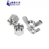 Acero Inoxidable 304 Tuerca Hexagonal Elegante con Brida y Bloqueo de Nylon Tapa de Mariposa para Apretar a Mano Forma de Mariposa Colección de Tapas de Tornillo Antideslizantes