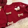 Vestido Navideño para Niña para Otoño e Invierno - Nuevo Elegante Vestido Sudadera de Malla con Parches de Dibujos Animados Tridimensionales y Forro Polar