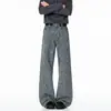 Jeans masculino casual, estilo largo e solto, com jacquard de padrão de letras e estampa corrida, emagrecedor e versátil, novidade de Xintang