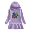 Vestido Suéter com Capuz Novo para Crianças Outono e Primavera 2023 Desenho Menina Bebê Transfronteiriço Casual Estilo Ocidental