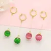 Pendientes Colgantes de Cuentas Redondas con Agujero Pasante Coloridos Retro Artísticos, Pendientes Elegantes de Lujo Ligero con Personalidad Estilo Chino, Accesorios para Orejas Versátiles de Moda