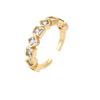 Anillo abierto geométrico con microincrustaciones de circonitas, chapado en cobre, estilo antiguo australiano, europeo y americano, para mujer, con temperamento de nicho