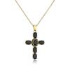 Aogu Suprimento Transfronteiriço Design de Nicho Personalizado Colar com Pingente Colorido de Zircônio Corrente para Clavícula Feminino Novo Banhado a Ouro 18K Cobre