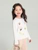 Camiseta de Manga Larga Pudding Haru para Niñas Top Bordado de Cuello Redondo Lindo y Juguetón 2025 Nueva Camiseta Versátil para Bebé