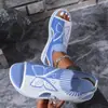 Sandalias deportivas para mujer de talla grande, nuevas de verano 2024, casuales, de punto volador, huecas, boca de pez, para playa
