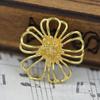 Accesorios de joyería hechos a mano DIY oro real de 24k aretes pulsera accesorios con cuentas horquilla material de cobre capullo de flor flor A610