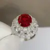 Anel de Zircônia Amor Luxo Seiko Conjunto Completo Gaoding 8 quilates Indústria Pesada Tecnologia de Luxo Anel de Rubi