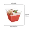 En stock taza cuadrada taza redonda múltiples tazas de postre taza para pudín taza para mousse plato cuchara de plástico desechable Amazon