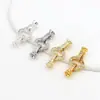 Chapado en Cobre Color Oro Real de 18K Conservación del Color Microincrustado Circonita Accesorios DIY Hebilla de Collar Hebilla de Conexión de Cadena de Pulsera Hebilla de Acabado B68