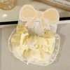 Scrunchie Xadrez com Combinação de Tecidos Doces, Elástico de Cabelo de Tecido Estilo Coreano Ultramacio para Rabo de Cavalo, Argola de Tecido com Renda para Estudantes