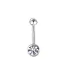 Clavo de Ombligo con Forma de Corazón de Ópalo Diamante de Barro de Acero Inoxidable Estilo Europeo y Americano Anillo de Ombligo con Lazo Súper Atrevido Perforación Comercio Exterior