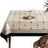 Toalha de mesa estilo vintage, lavável, impermeável, resistente a óleo, toalha de mesa retrô, novo modelo 2025, toalha de mesa de centro, luxo leve, toalha de mesa de alta qualidade