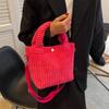 Bolso Cubo de Pana de Nicho 2022 Nuevo de Primavera Bolso Cruzado Pequeño de Felpa Bolso de Mano Esponjoso Lindo Bolso Tote