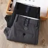 Estación Europea 2026 Otoño e Invierno Pantalones Rectos para Hombre, Algodón Elástico, Gris Oscuro Lavado, Original Nuevos Gruesos Pantalones Casual de Negocios