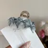 Pinza para el Cabello de Malla Estilo Bosque con Lazo Sencillo para Mujer, Pinza de Garra para el Cabello Semi-Recogido para la Parte Trasera de la Cabeza, Pinza Elegante, Pinza de Tiburón de Gama Alta
