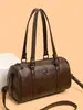 Bolso Versátil Boston Vintage Modelo Nuevo 2026 Gran Capacidad Lujo Ligero Simple para Viajes Diarios Bolso de Mano de Cuero Suave Bolso Cruzado