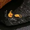 Accesorios Completos de Plata 925 Electrochapados en Oro Antiguo Incrustados con Corindón, Joyería Hecha a Mano para DIY, Pulseras, Collares, Colgantes Pequeños y Dijes