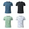 Top Masculino Esportivo Casual Cruzado Europeu e Americano Amazon Estampado de Seda Gelada Secagem Rápida Manga Curta para Treinamento Fitness Elástico