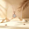 Colar de Aço Titânio com Diamantes Reais Trevo de Quatro Folhas Japonês e Coreano Vibrante Exquisito Corrente para Clavícula Feminina Pingente Ouro Rosa Item Quente