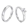 Anillo de Pareja de Conejos S999 Plata de Ley Par de Diseño de Nicho Carta de Amor a Larga Distancia para Enviar a Novio