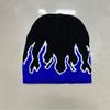 Gorro de punto con llamas de venta caliente transfronteriza, gorro de lana jacquard de Amazon, gorro cálido de moda para el frío, al por mayor