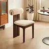 Cadeira de jantar de madeira maciça estilo retro nórdico francês para uso doméstico, cadeira de maquiagem para mesa de jantar na sala de estar, cadeira vintage famosa na internet com encosto, cadeira hipopótamo