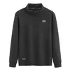 Sudadera Nueva Otoño e Invierno 2023 para Hombre, Invierno, Media Cremallera, Cuello Alto, Forro Polar, Camiseta Interior, Holgada, Color Sólido, Casual, Mangas Largas