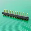 Portapilas tipo pala 14P espaciado 2.5 chapado en oro conector lateral de 90 grados asiento macho LD-B01M-E-14P-R4-SMT