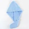 Gorro de secado rápido para el cabello para mujer, color liso, toalla para el cabello largo, venta al por mayor de regalos, forro polar de coral de alta calidad, para uso en el baño y el hogar