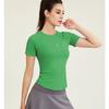 Top de Fitness para Mujer Amigable con la Piel, Ligero, con Cuello Redondo Fresco, Mangas Raglán, Camiseta Deportiva para Correr, Ajuste Ceñido, Ropa de Yoga Moderna