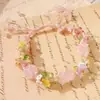 Pulseira de Cristal Flor Colorida Dopamina Campo de Flores e Primavera Doce Menina Exquisite Verão Melhor Amigo Pulseira Presente
