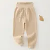 Leggings térmicos de forro polar suave unisex para bebé, pantalones de otoño e invierno clase A para lactantes, pantalones sin costuras de cintura alta protectores de abdomen para niños de primavera y otoño