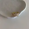 Anillo Abierto de Zirconia con Lazo Estilo Francés Ins Personalidad Única Temperamento Lujo Ligero Gama Alta Versátil Joyería para Mujer