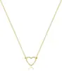 Colar Exquisito em Forma de Coração Dourado Mais Vendido no Exterior para Mulheres, Colar com Pingente da Moda em Ouro 14K/Prata em Forma de Coração Fofo