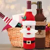 Nova decoração de Natal: Capas de garrafa de vinho de Natal com Papai Noel e boneco de neve, capas de garrafa de vinho de tricô, capas de garrafa de champanhe, decorações de feriado