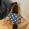 Bolso de mano de lunares estilo coreano para mujer, nueva moda 2026, bolso cruzado único y moderno estilo ins, bolso de hombro simple y texturizado