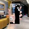 Funda de Teléfono de Dibujos Animados de Cachorro Lindo Bloque de Color Blanco y Negro Compatible con Samsung S23 Ultra Funda Suave Transparente S25