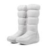 2025 Novas Botas de Cano Alto com Penugem Botas de Neve Engrossadas de Inverno Botas Casuais com Salto Alto Botas Femininas de Comércio Exterior Zíper Lateral