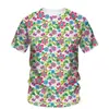 Serie de Flores del Noreste Impresión Digital 3D Camiseta Casual de Manga Corta para Hombre Ropa para Hombre Camiseta Ropa Impresión Digital 3D