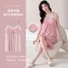 Conjunto de Pijama de Verano para Mujer con Camisola y Shorts de Modal con Almohadillas en el Pecho Sexy Talla Grande Delgado Traje para Estar en Casa Ropa Exterior